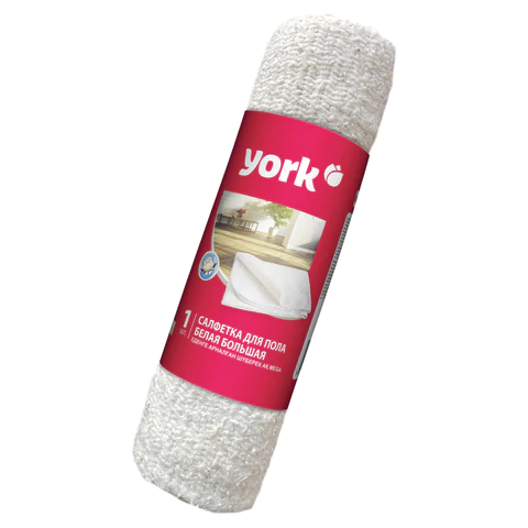 Тряпка для мытья пола 60х80 см, плотность 260 г/м2, ХПП, белая в рулоне, YORK, 22230 608405