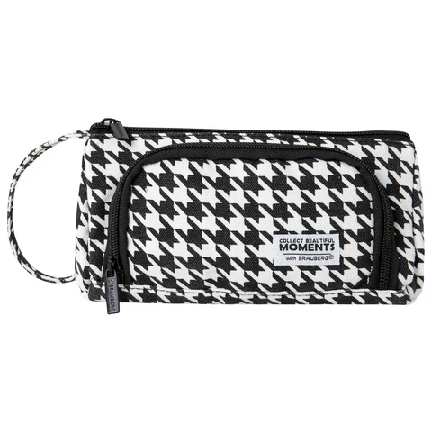 Пенал-косметичка BRAUBERG с ручкой, 1 откидная планка, полиэстер, 22x10х8 см, "Houndstooth", 271560 - МСК «Форвард»