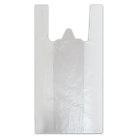 Пакеты "майка", КОМПЛЕКТ 100шт, 38+18х68см, ПНД, 18мкм, 601810