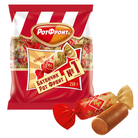 Конфеты шоколадные РОТ ФРОНТ "Батончики", 250г, пакет, РФ04274 620556