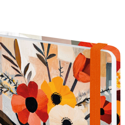 Ежедневник датированный 2026 с резинкой 145х203 мм, А5, BRAUBERG, твердый, "Букет", 117339 - МСК «Форвард»