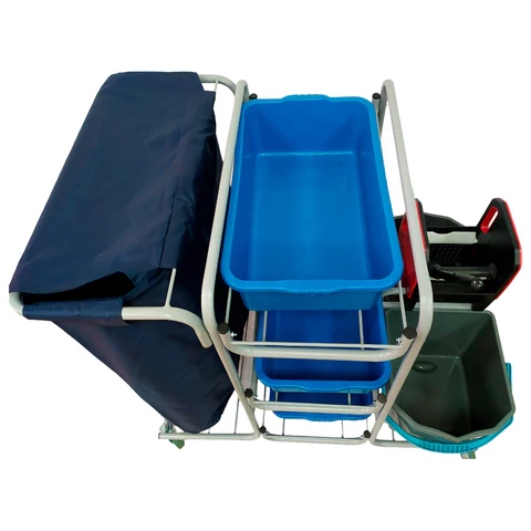 Тележка уборочная Eco-Force МНОГОФУНКЦИОНАЛЬНАЯ MEGA 2 ведра по 25 л, отжим, 3 поддона, держатель и основание для мешка, мешок, 26EF/1, 26EF/1 б/в 609751 - МСК «Форвард»