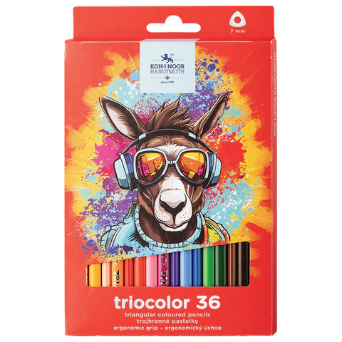 Карандаши цветные KOH-I-NOOR "DONKEY" 36 цветов, трехгранные, 3,2 мм, натуральное дерево, 3135/36, 3135036013KS 182086 - МСК «Форвард»