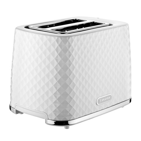 Тостер BRAYER BR2101, 930 Вт, 2 тоста, 7 режимов, пластик, белый 456605 - МСК «Форвард»