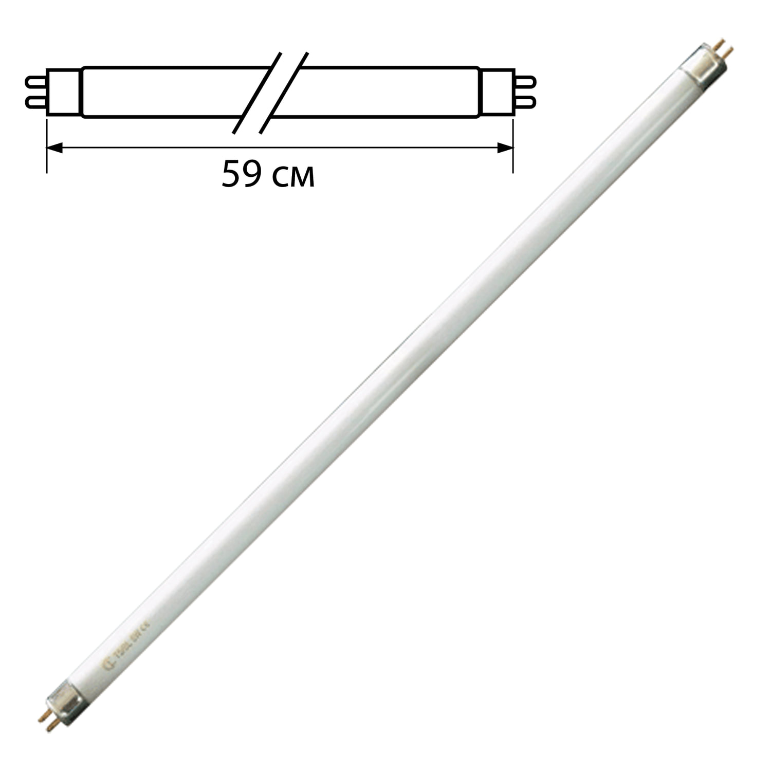 Лампа люминесцентная OSRAM L18/765, 18Вт, цокольG13, в виде трубки, длина 59см, дневной белый свет 450646