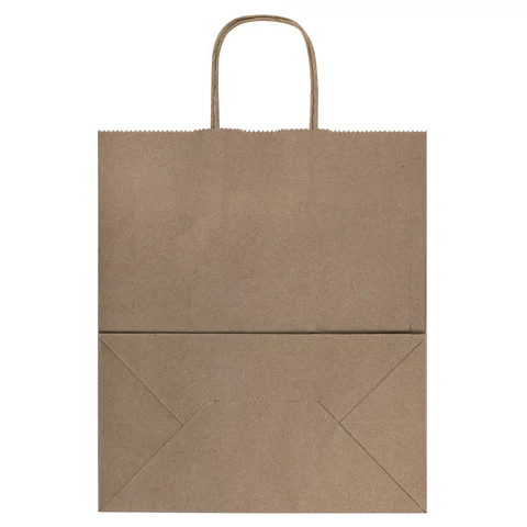 Крафт-пакет бумажный 22х12х25 см, КОМПЛЕКТ 50 шт., крученые ручки, плотность 90 г/м2, LAIMA ECO CRAFT, 609684 - МСК «Форвард»