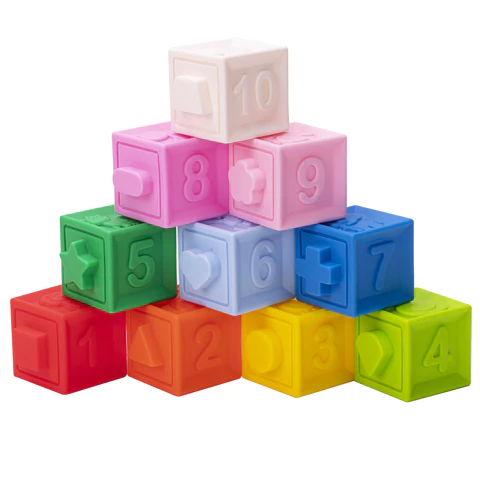 Тактильные кубики, сенсорные игрушки развивающие с функцией сортера, ЭКО, 10 штук, ЮНЛАНДИЯ, 664703 - МСК «Форвард»