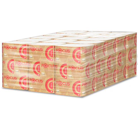 Полотенца бумажные 200 шт., FOCUS (Система H3) Premium, 2-слойные, белые, КОМПЛЕКТ 15 пачек, 23х20,5 см, V-сложение, 5083740 118581 - МСК «Форвард»