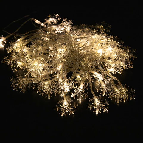 Электрогирлянда-нить комнатная "Снежинки" 10 м, 80 LED, теплый белый, USB, ЗОЛОТАЯ СКАЗКА, 592204 - МСК «Форвард»