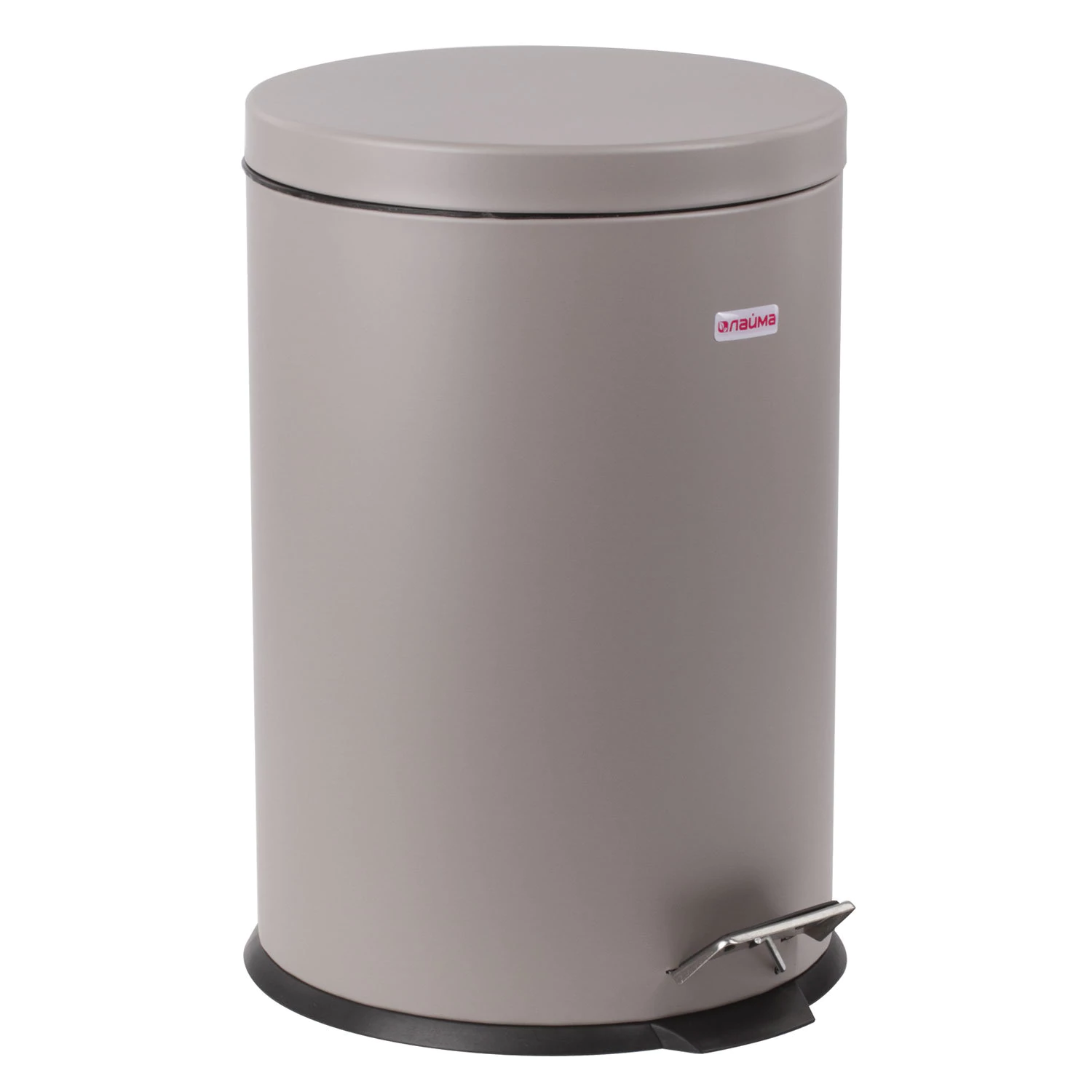 Ведро-контейнер для мусора (урна) с педалью LAIMA "Classic", 20 л, серое, матовое, металл, 604946