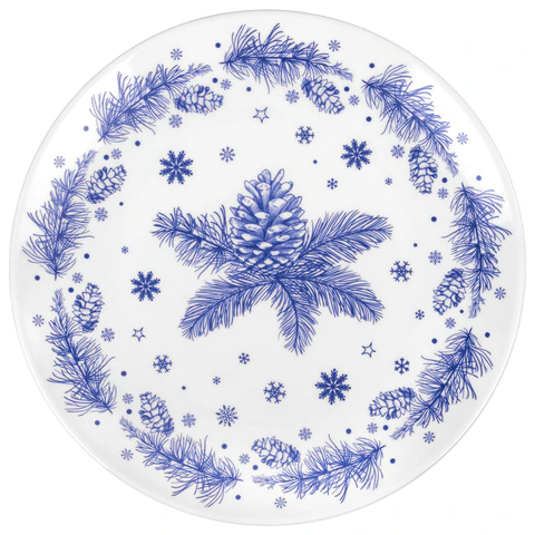 Тарелка сервировочная новогодняя 23 см, "Еловые ветки", каменная керамика, ЗОЛОТАЯ СКАЗКА, 592548 - МСК «Форвард»
