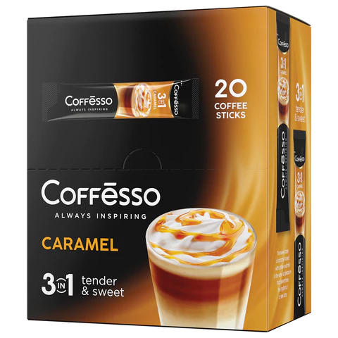 Кофе растворимый порционный COFFESSO "3 в 1 Caramel", 20ШТ пакетик 14 г, 102906 623402 - МСК «Форвард»
