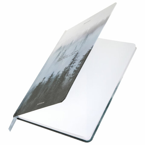 Блокнот с резинкой в клетку 96 л., А5 145х203 мм, твердая обложка, BRAUBERG, "Туман", 116315 - МСК «Форвард»