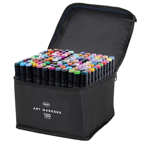 Маркеры для скетчинга двусторонние, НАБОР 120 шт., текстильный чехол, WBZ (ВБЗ), 152576 - МСК «Форвард»