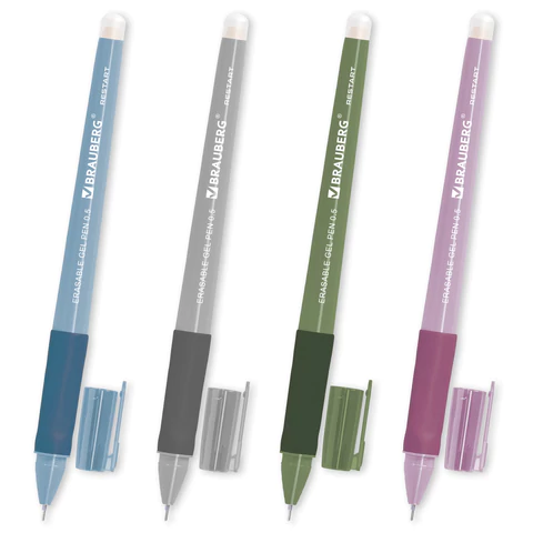 Ручка стираемая гелевая с эргономичным грипом BRAUBERG "RESTART MORANDI", СИНЯЯ, игольчатый пишущий узел 0,5 мм, линия письма 0,25мм, 144416 - МСК «Форвард»