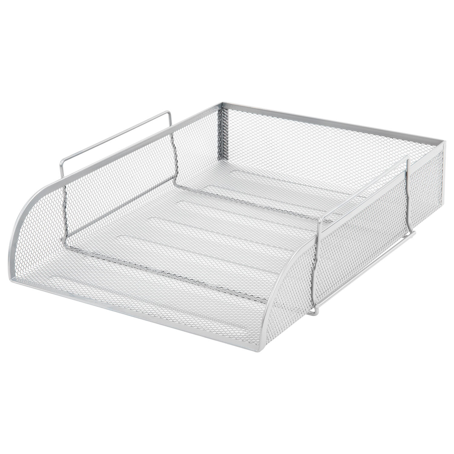 Лоток горизонтальный металлический для бумаг BRAUBERG "Germanium", А4 (260х337х77мм), серебр.,231955