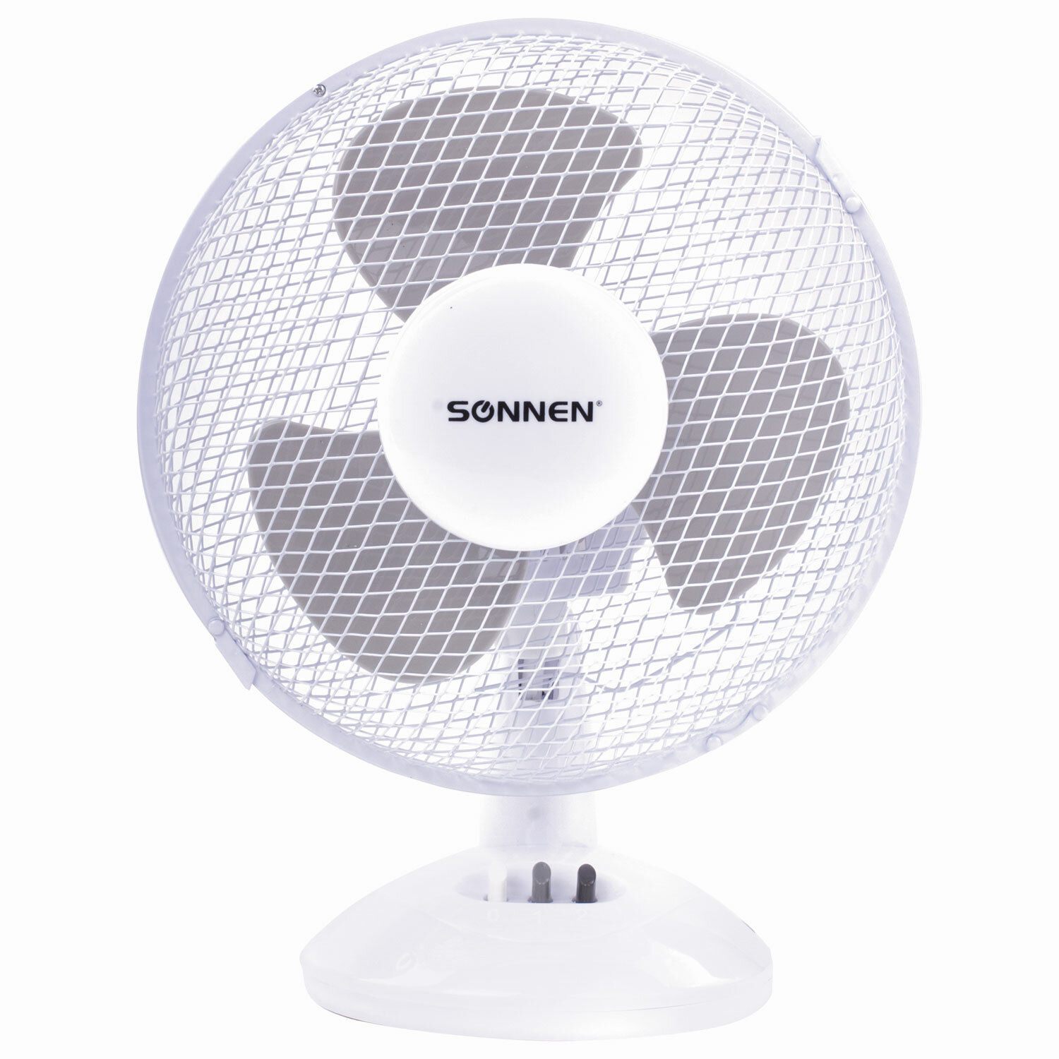 Вентилятор настольный SONNEN FT23-B6, d=23 см, 25Вт, на подставке, 2скорост. режима,бел/cер,451038