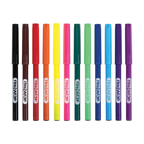 Фломастеры ПИФАГОР "ЕДИНОРОГ", 12 цветов, вентилируемый колпачок, 152448 - МСК «Форвард»