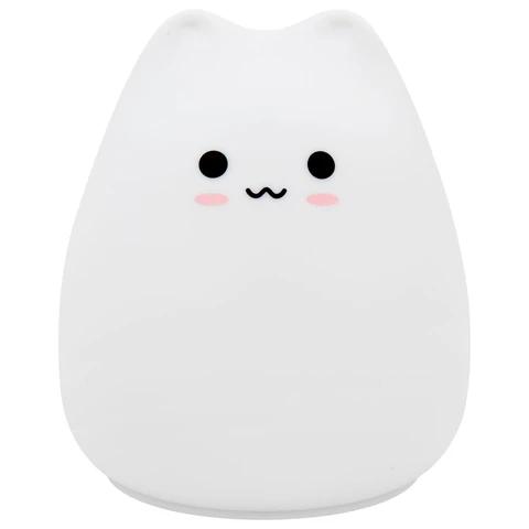 Ночник силиконовый LED "Котик" 90x89x102 мм, белый свет/RGB, таймер, USB, аккумулятор 400 мАч, DASWERK (ДАСВЕРК), 238935 - МСК «Форвард»