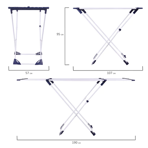 Сушилка напольная для белья раскладная, 3 сушильные зоны, 20 метров, LAIMA HOME, 607808 - МСК «Форвард»