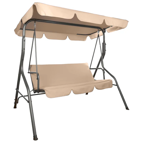 Качели садовые DASWERK (ДАСВЕРК) "COMFORT SC-003", 3 места, Ш170хГ110хВ153 см, мягкое сиденье, кофейный, 680052 - МСК «Форвард»