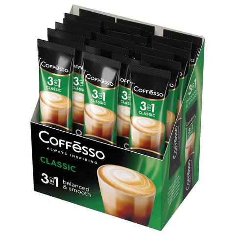 Кофе растворимый порционный COFFESSO "3 в 1 Classic", пакетик 14 г, 102904 623400 - МСК «Форвард»