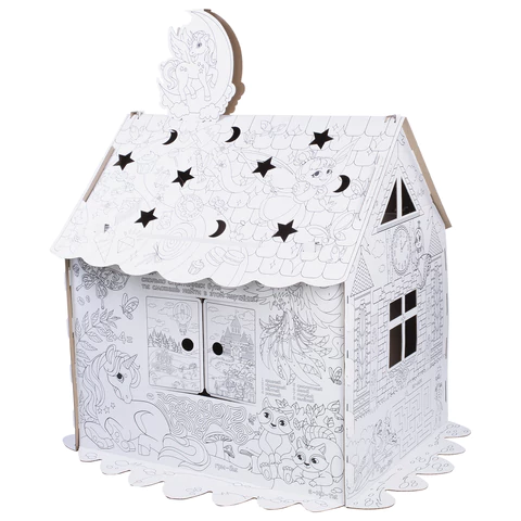 Картонный игровой развивающий Домик-раскраска "Для маленькой принцессы" высота 130 см, BRAUBERG KIDS, 880363 - МСК «Форвард»