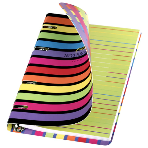 Тетрадь на кольцах А5 160х212 мм, 120 листов, картон, матовая ламинация, клетка, BRAUBERG, "Colors", 404727 - МСК «Форвард»