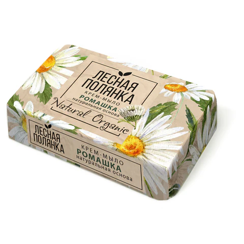 Мыло-крем туалетное 90 г, ЛЕСНАЯ ПОЛЯНКА "Ромашка", натуральная основа, 1100-2 702648 - МСК «Форвард»