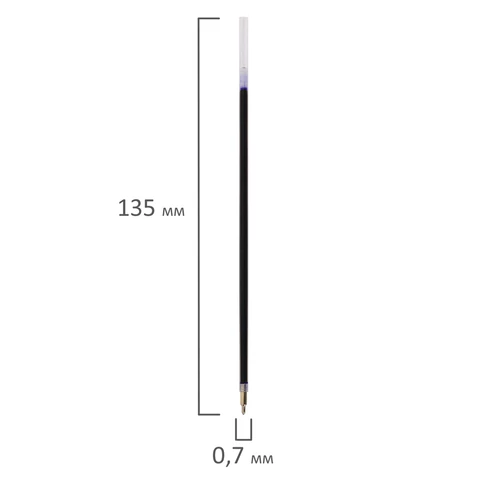 Стержень шариковый масляный BRAUBERG 135 мм, СИНИЙ, игольчатый узел 0,7 мм, линия письма 0,5 мм, 170401 - МСК «Форвард»
