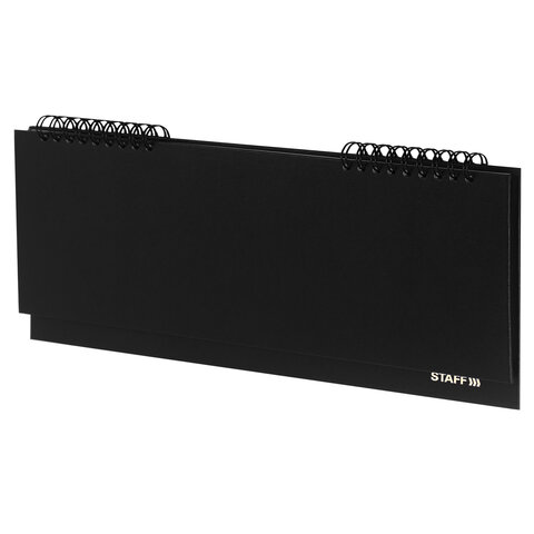 Планинг настольный недатированный 285х112мм STAFF бумвинил, 64л, черный, 127056