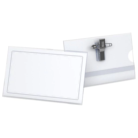 Бейдж горизонтальный ERICH KRAUSE (90х57 мм), с металлической клипсой и булавкой, 7078 231901 - МСК «Форвард»