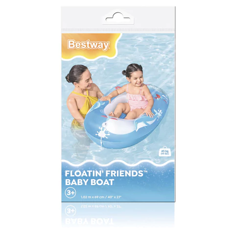 Надувная лодочка "Подводный мир" с окошком, 102х69 см, 3-6 лет, BESTWAY, 34037 680069