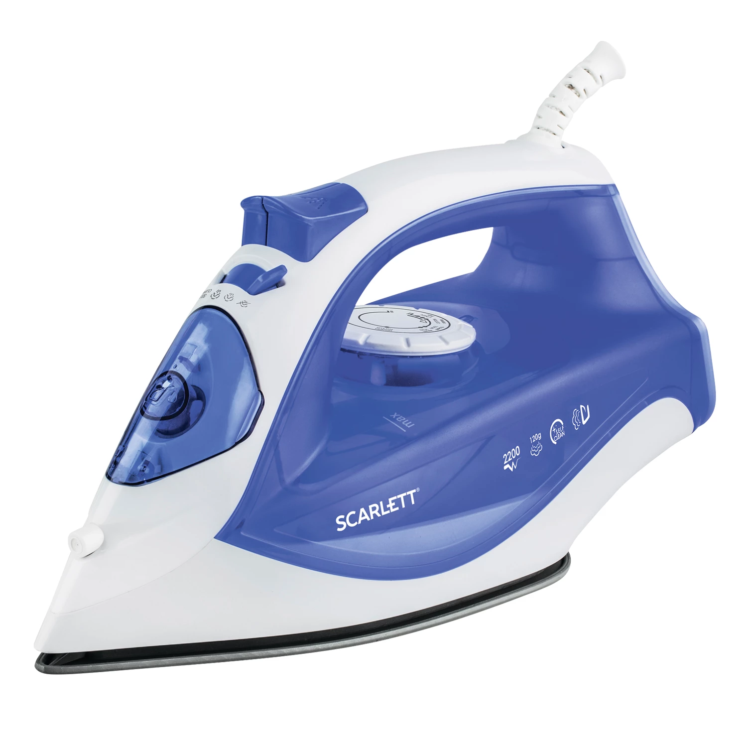 Утюг SCARLETT SC-SI30K23, 2200Вт, керамическое покрытие, самоочистка, синий SC-SI30K23 455896