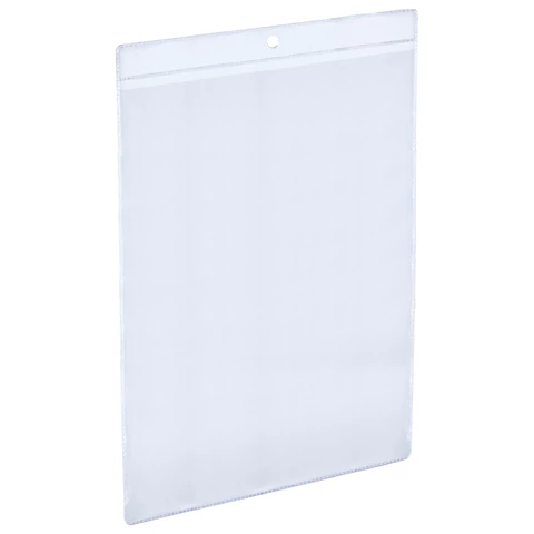 Карман информационный подвесной, ценникодержатель А4, КОМПЛЕКТ 25 шт., ПВХ, BRAUBERG, 291284 - МСК «Форвард»