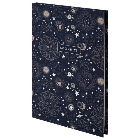 Блокнот А5 134х206мм, 80л, твердый, клетка, тиснение фольгой, STAFF, Blue sky, 111612