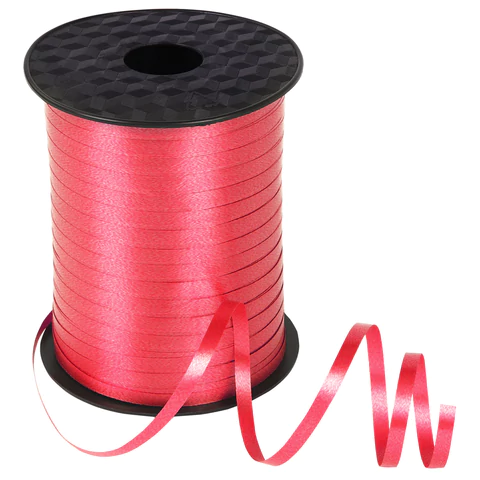 Лента упаковочная декоративная для шаров и подарков, 5 мм*500 м, красная, ЗОЛОТАЯ СКАЗКА, 591811