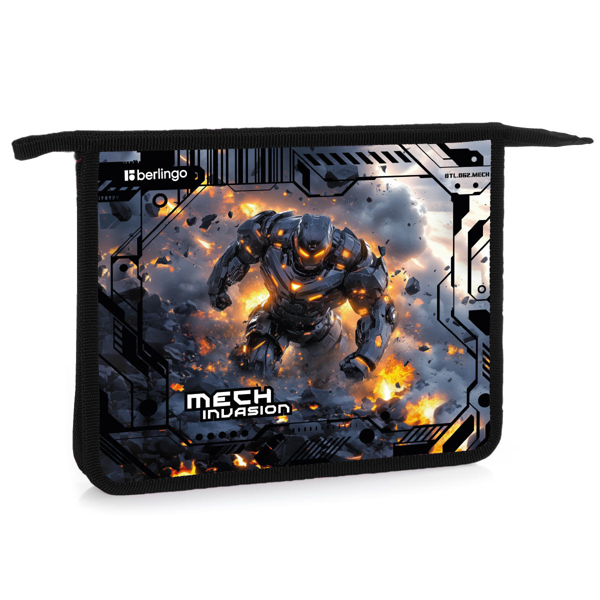 Папка для тетрадей 1 отделение, А5 Berlingo "Mech Invasion", 240*205*40мм, пластик, на молнии PP05-NS-1207 389992