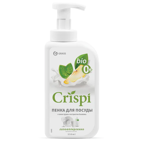 Средство для мытья посуды, овощей, фруктов эко-пенка 550 мл, CRISPI by GRASS "Груша и базилик", 14254, 125455 608731