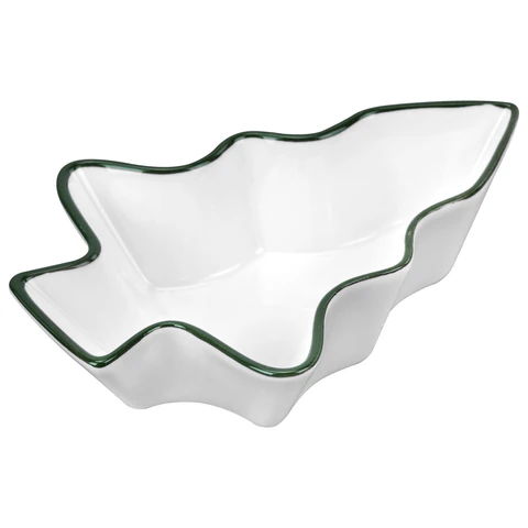 Тарелка сервировочная новогодняя 16х11,8х4 см,"Елочка", каменная керамика, ЗОЛОТАЯ СКАЗКА, 592547