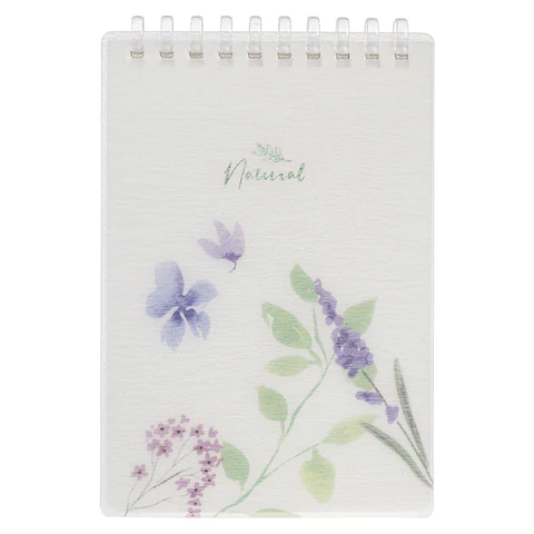 Блокнот МАЛЫЙ ФОРМАТ А6 80 л., мягкий гребень, пластик, фольга, клетка, HATBER, BLUE FLOWERS, 090245, 80Б6A1мс_33478 117749 - МСК «Форвард»