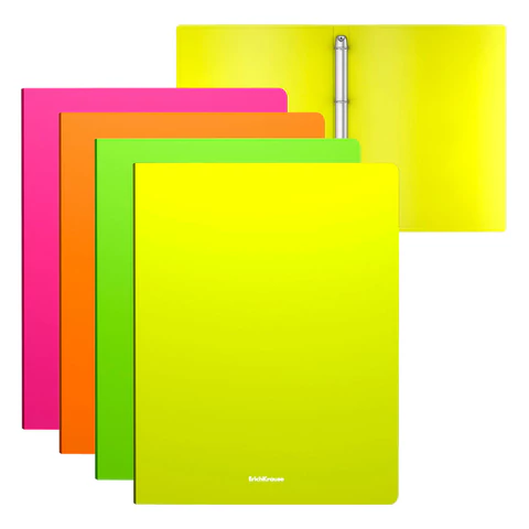 Папка на 4 кольцах ERICH KRAUSE "Matt Neon", 24 мм, до 150 листов, ассорти, 0,6 мм, 49975 минпромторг 273971 - МСК «Форвард»