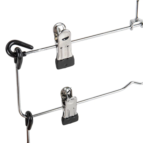 Вешалка-плечики качели, 4 секции, металлическая, с клипсами для юбок и брюк, BRABIX, 607472 - МСК «Форвард»