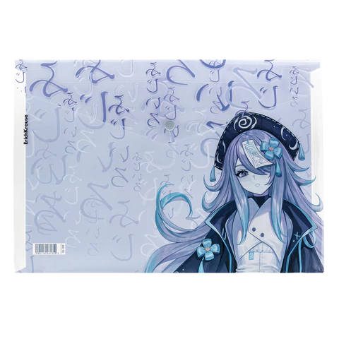 Папка-конверт с кнопкой ERICH KRAUSE "Manga Girls", А4, до 120 л., ассорти, 0,18 мм, 61156 272926 - МСК «Форвард»