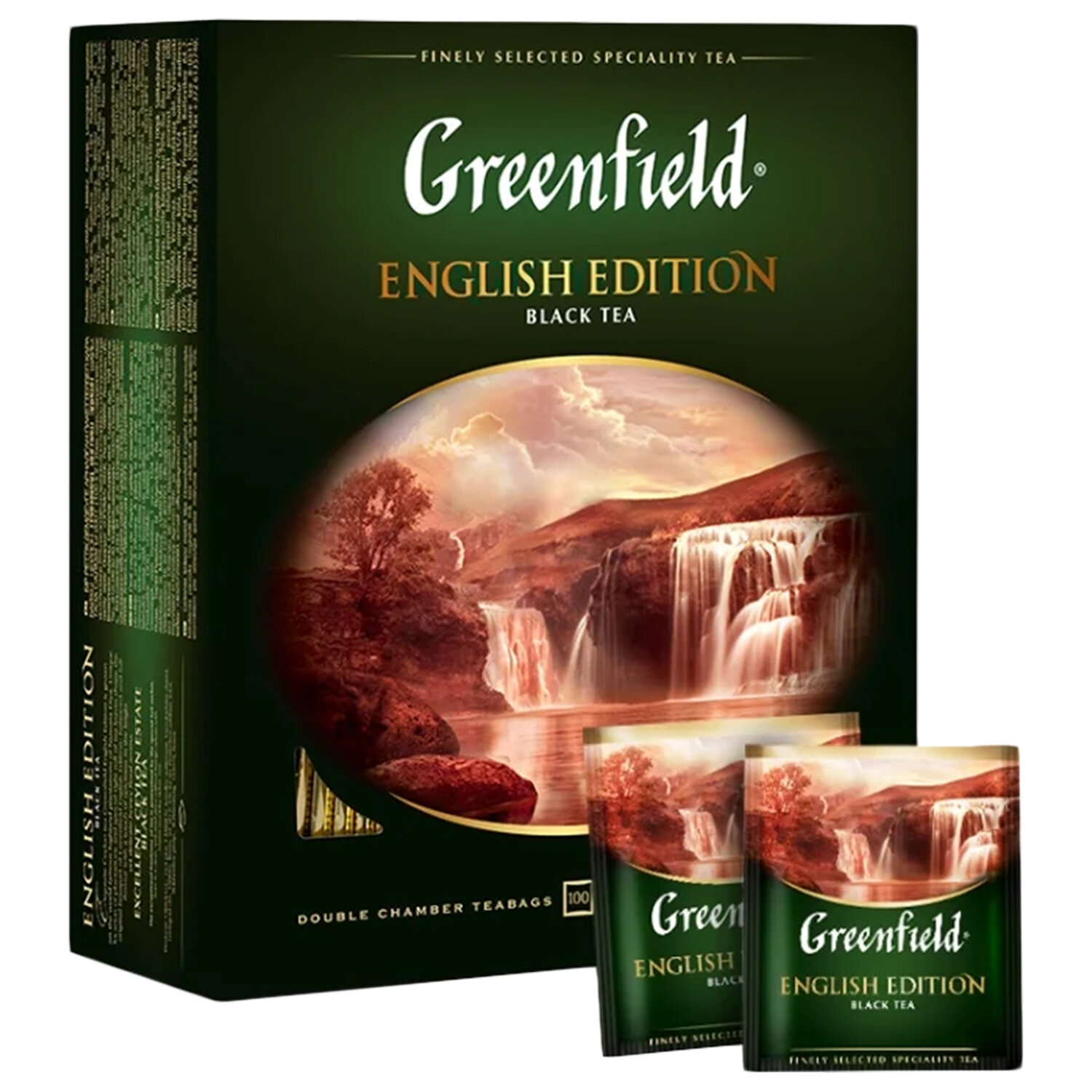 Чай GREENFIELD "English Edition" черный цейлонский, 100 пакетиков в конвертах по 2 г,  1383 621968