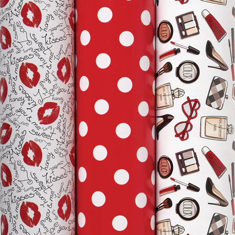 Бумага упаковочная мелованная НАБОР 3 шт., "For Women", 70х100 см, 3 дизайна, ЗОЛОТАЯ СКАЗКА, 592065 - МСК «Форвард»