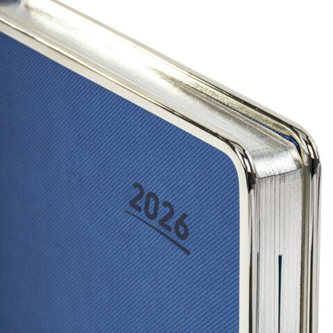 Ежедневник датированный 2026 А5 148х218 мм, GALANT "Infinity Silver", под кожу, синий, 117496 - МСК «Форвард»
