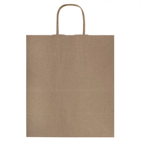Крафт-пакет бумажный 22х12х25 см, КОМПЛЕКТ 50 шт., крученые ручки, плотность 90 г/м2, LAIMA ECO CRAFT, 609684 - МСК «Форвард»
