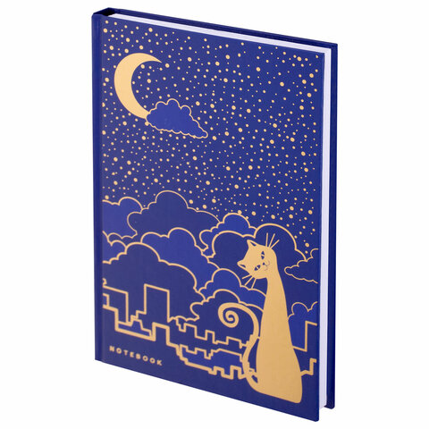 Блокнот А5 134х206мм, 80л, твердый, клетка, тиснение фольгой, BRAUBERG, Кошечка, 126051