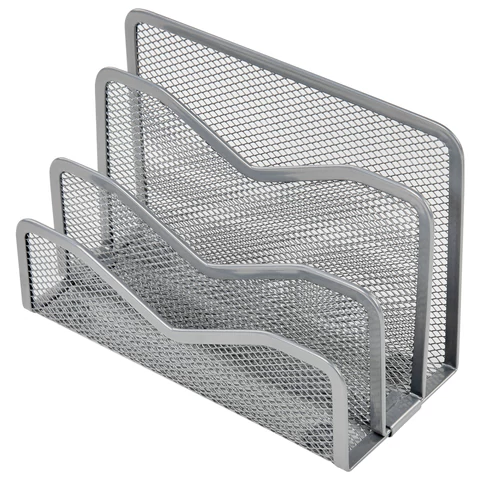 Подставка для сортировки писем и бумаг 3-х секционная BRAUBERG "Germanium", 122х173х83 мм, серебро, 237970 - МСК «Форвард»